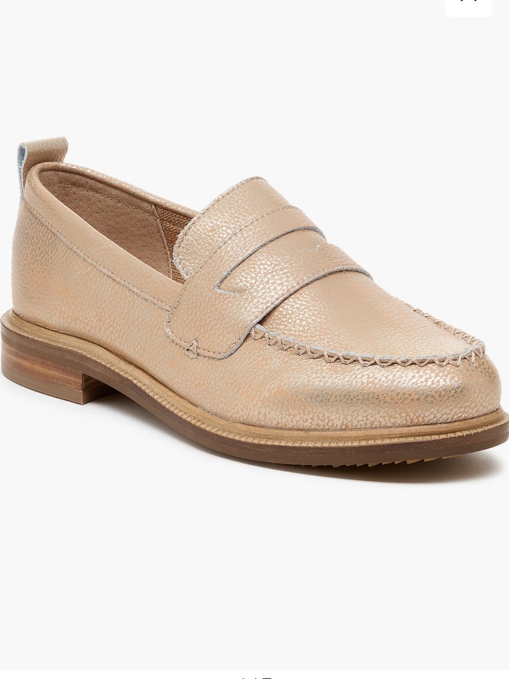 Kelsi Dagger Brooklyn Lens Penny Loafer Chai Metallic Champagne Hue Sz 8.5